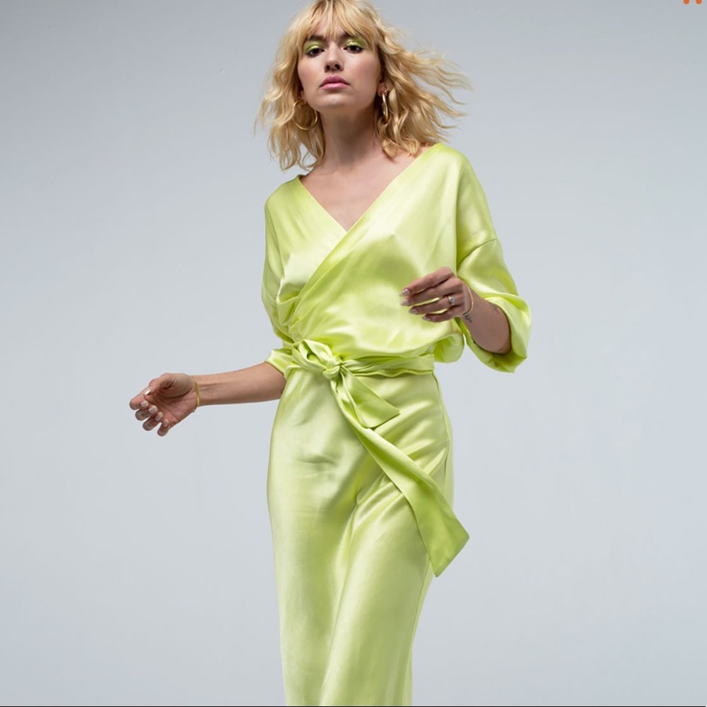 Rezek Studio Hustle Wrap Top size S Zest